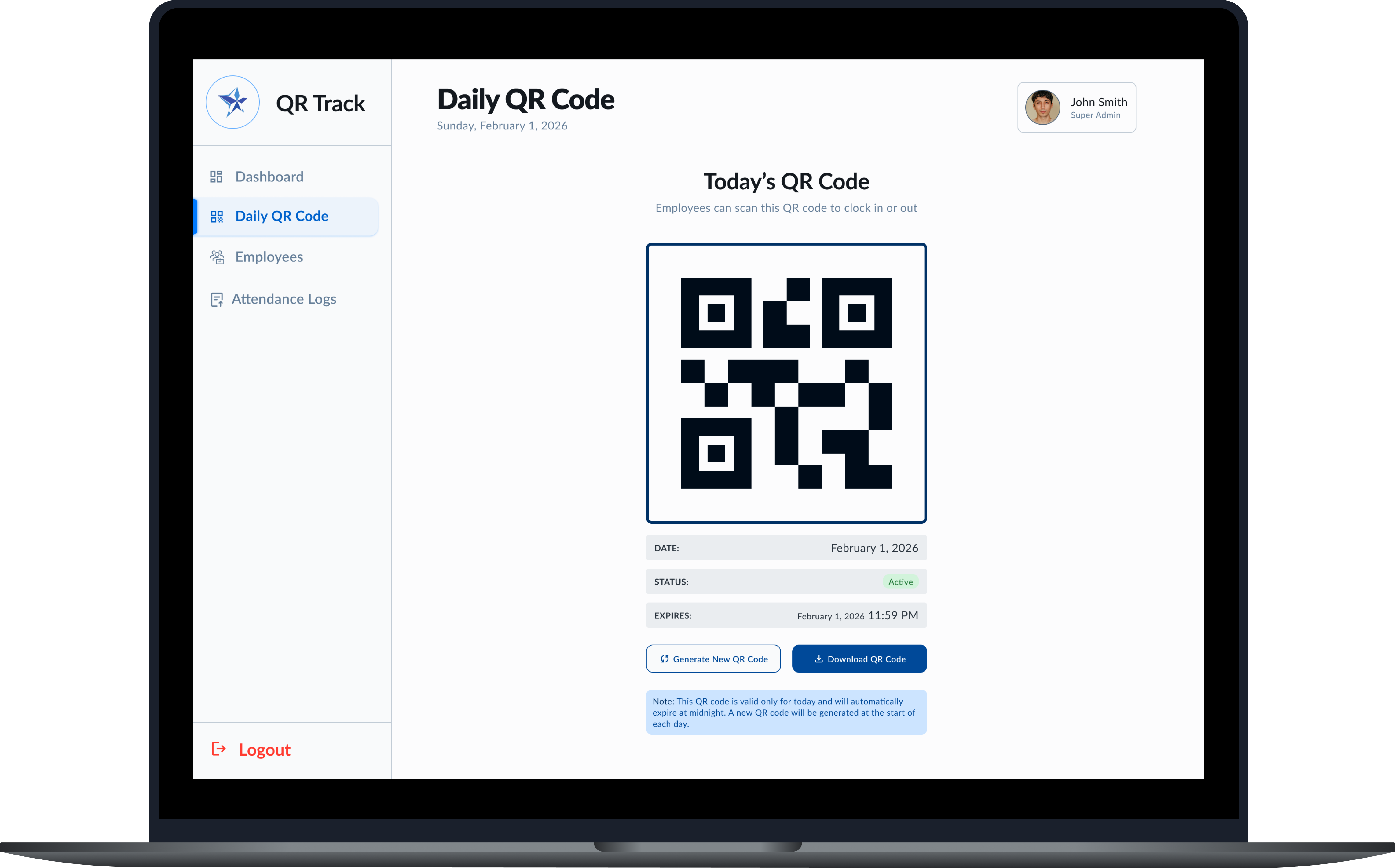 QR Track Daily QR Code